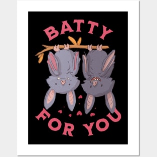 Bats in Love - Goth Valentine Posters and Art